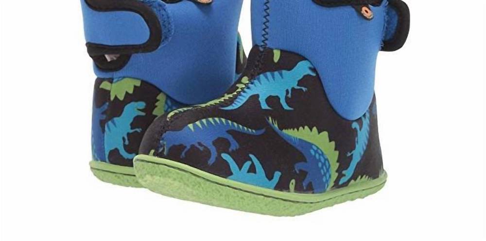 NEW BOGS boys‚Äô baby dino waterproof boots w/ handles in electric blue/multi - Picture 5 of 7